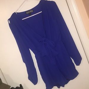 Royal blue long sleeve romper